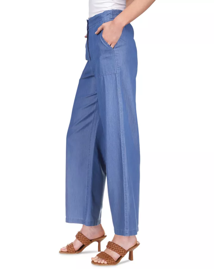 MICHAEL MICHAEL KORS Chambray Wide-Leg Pants