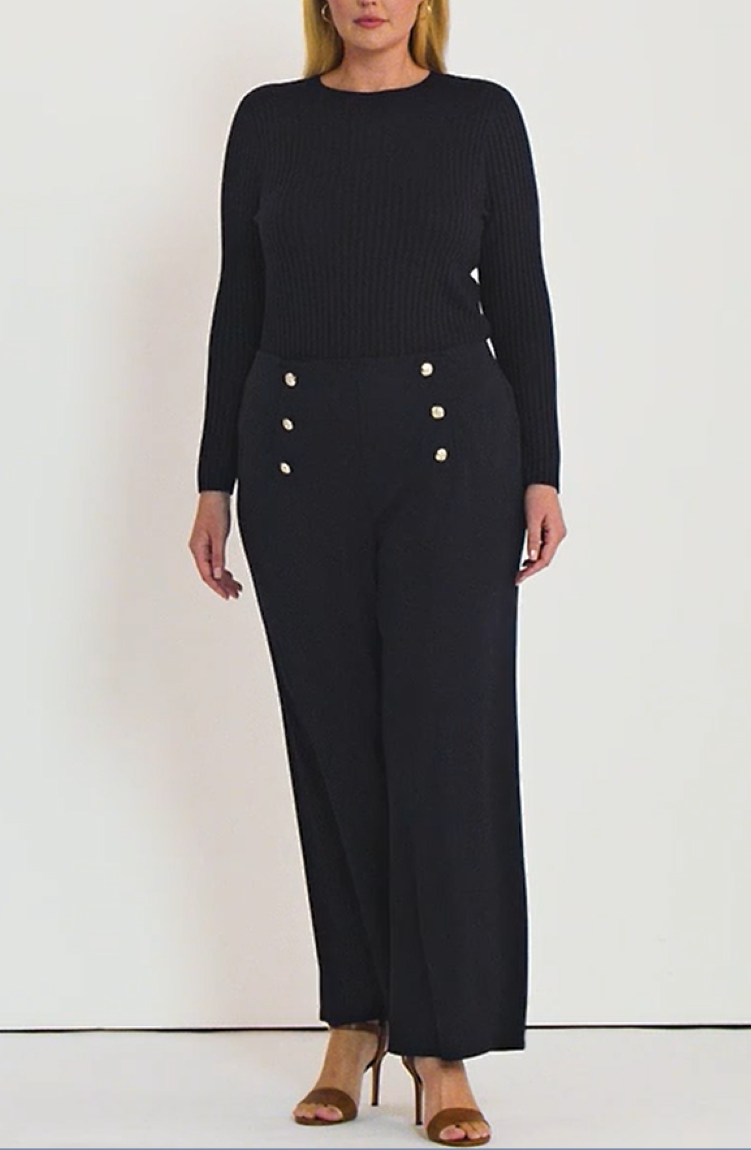 LAUREN RALPH LAUREN Plus Size High-Rise Matte Jersey Pants