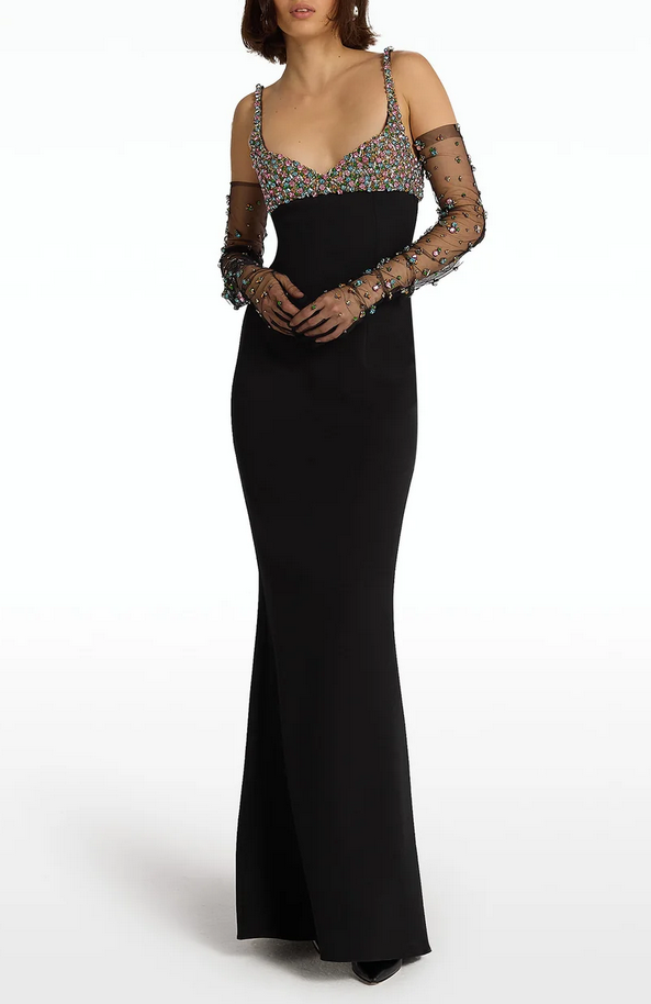 Safiyaa Beatriz Embellished Sleeveless Gown