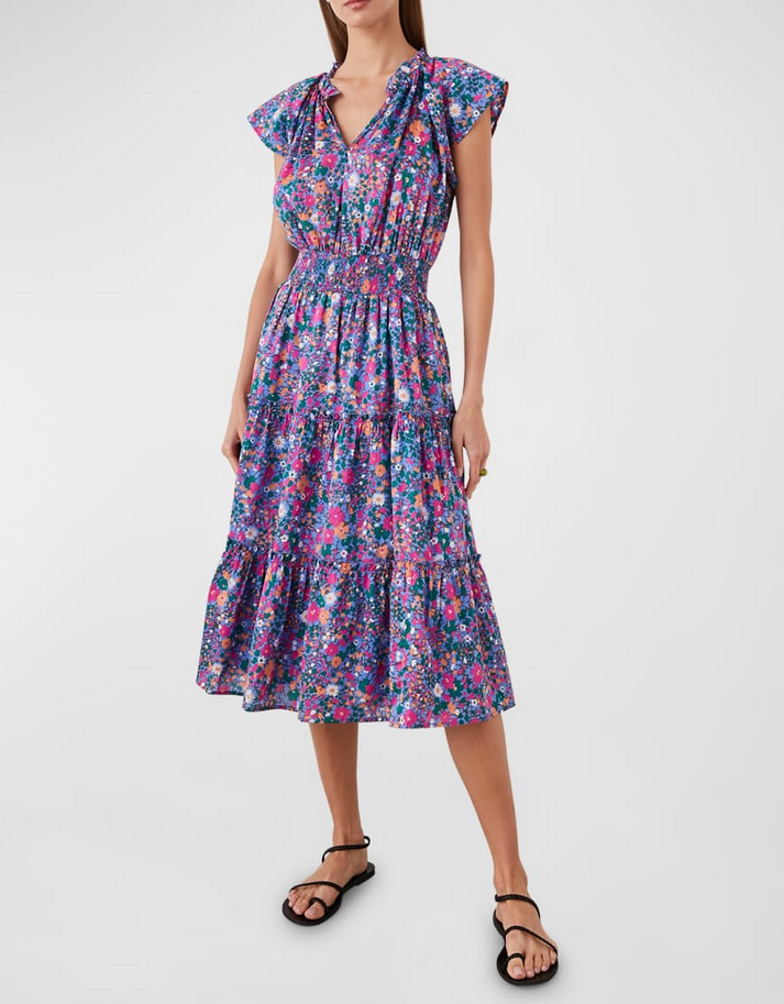 Rails Amellia Floral Print Smocked Waist Dress