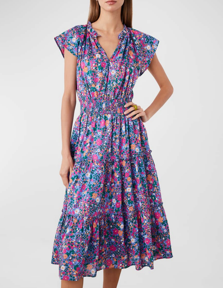 Rails Amellia Floral Print Smocked Waist Dress