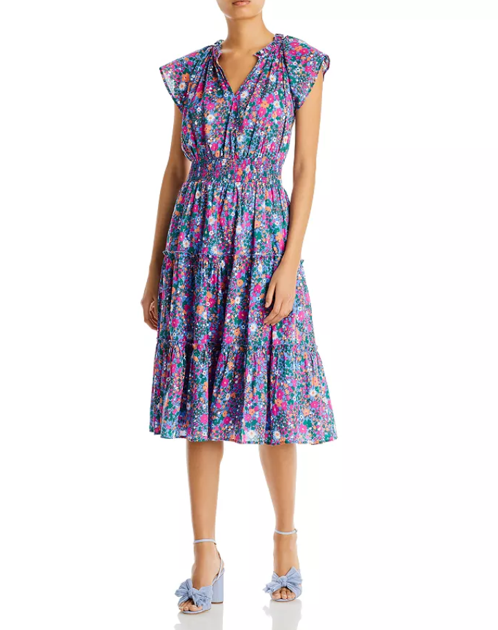 Rails Amellia Floral Print Smocked Waist Dress