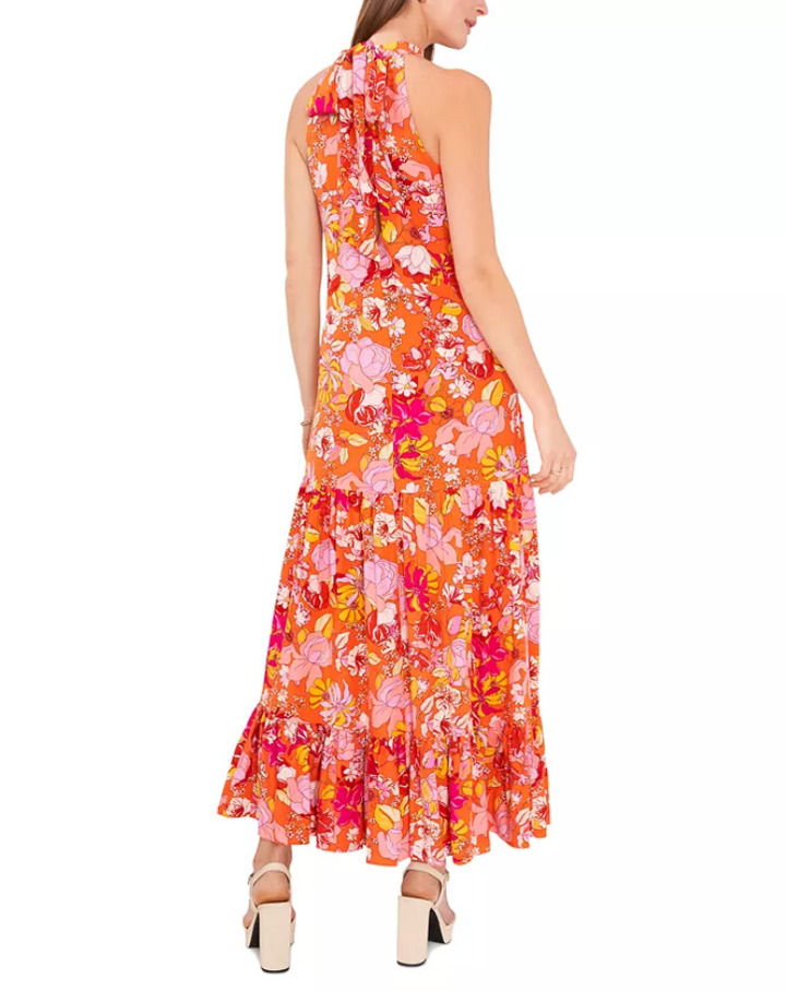 Vince Camuto Challis Printed Halter Maxi Dress