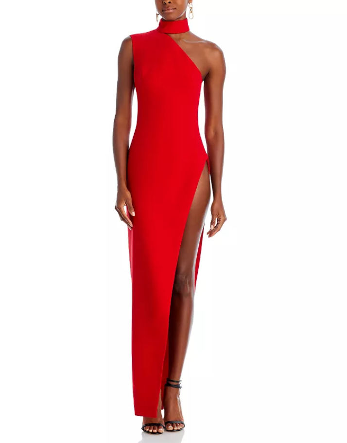 Mônot One Shoulder High Leg Gown