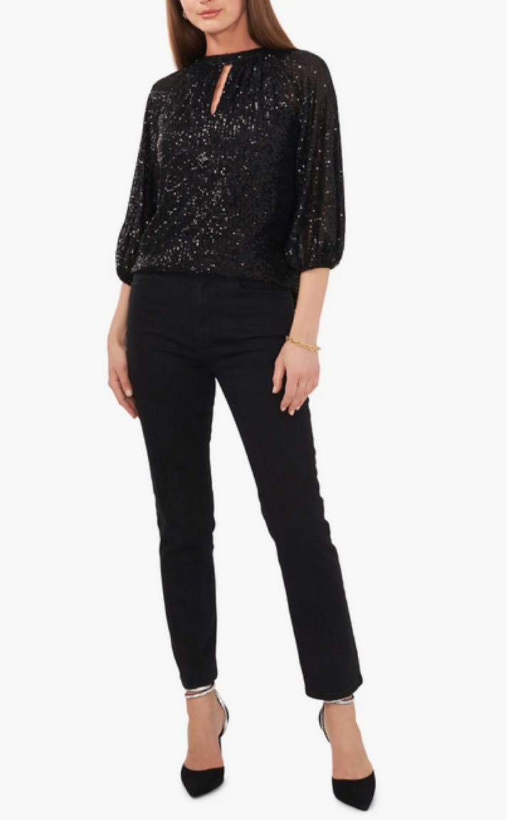 VINCE CAMUTO Keyhole Detail Raglan Sleeve Top