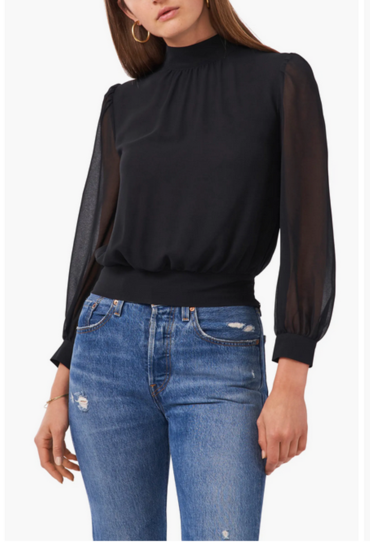 1.STATE Mock Neck Cropped Top