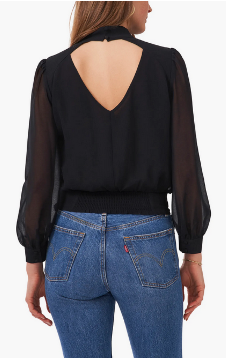 1.STATE Mock Neck Cropped Top