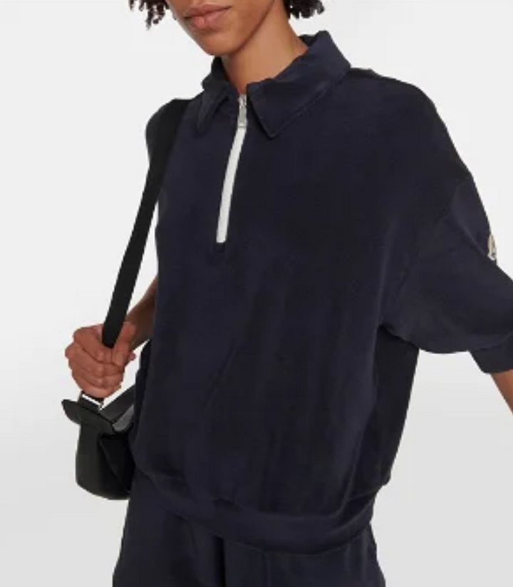 MONCLER Cotton-Blend Terry Polo Shirt