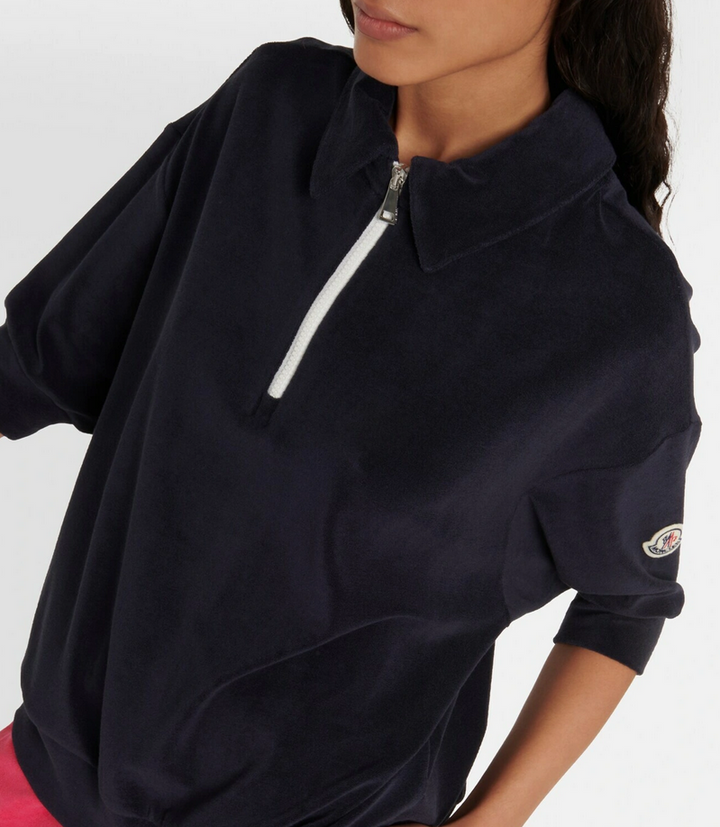 MONCLER Cotton-Blend Terry Polo Shirt