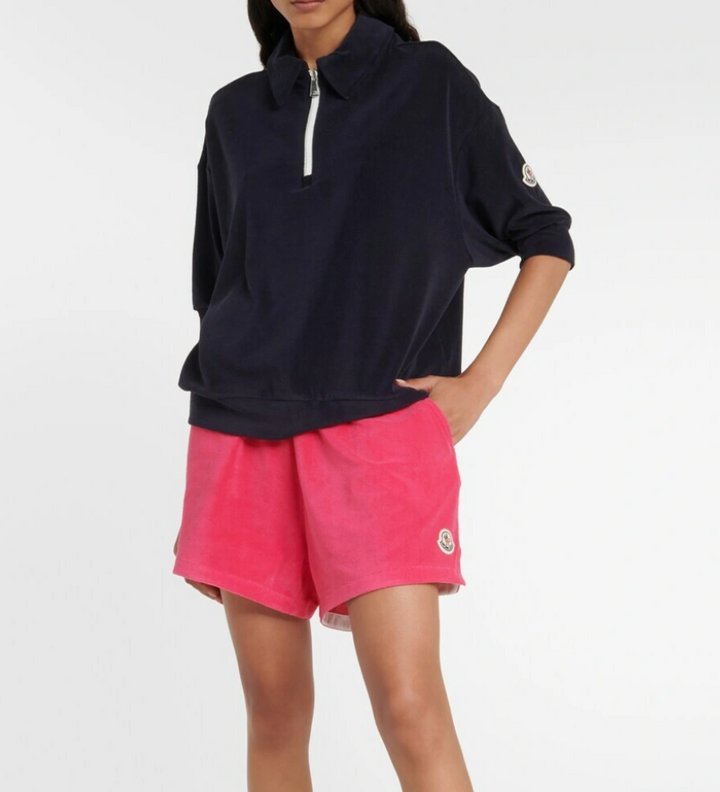 MONCLER Cotton-Blend Terry Polo Shirt