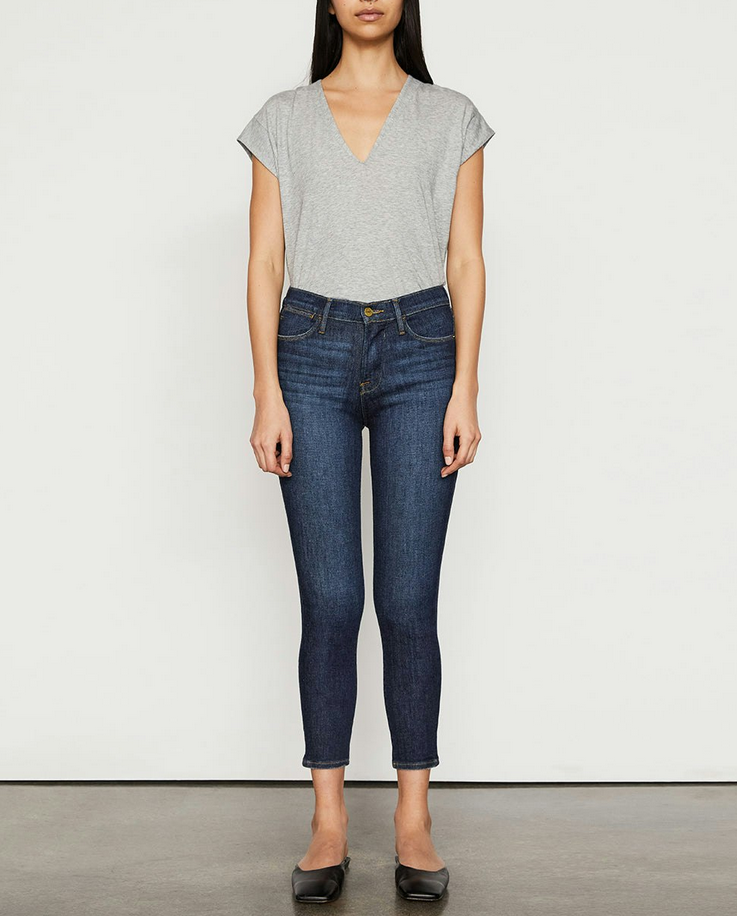 FRAME Le Mid Rise V-Neck Tee