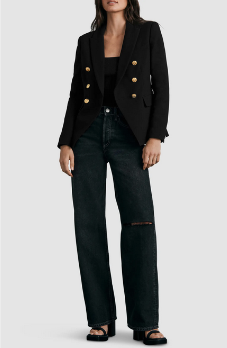 rag & bone Preston Double Breasted Crepe Blazer