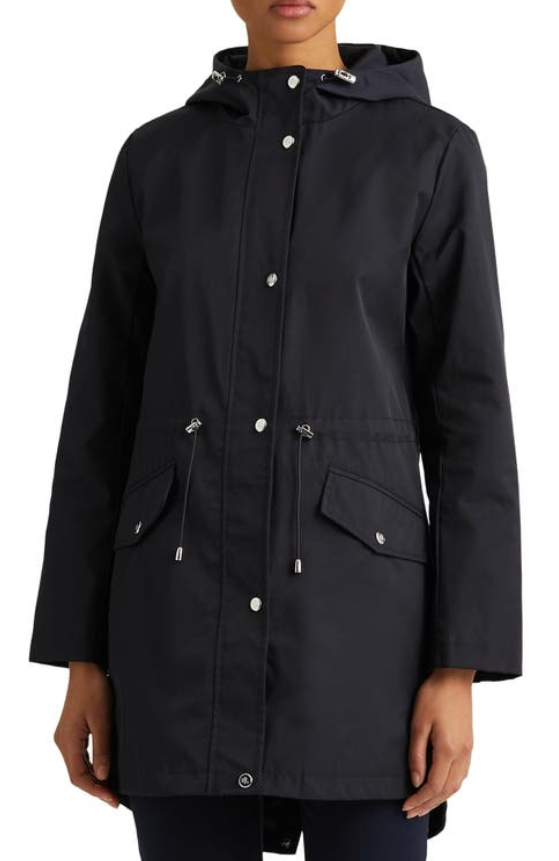 Ralph Lauren Water Resistant Cinch Waist Raincoat