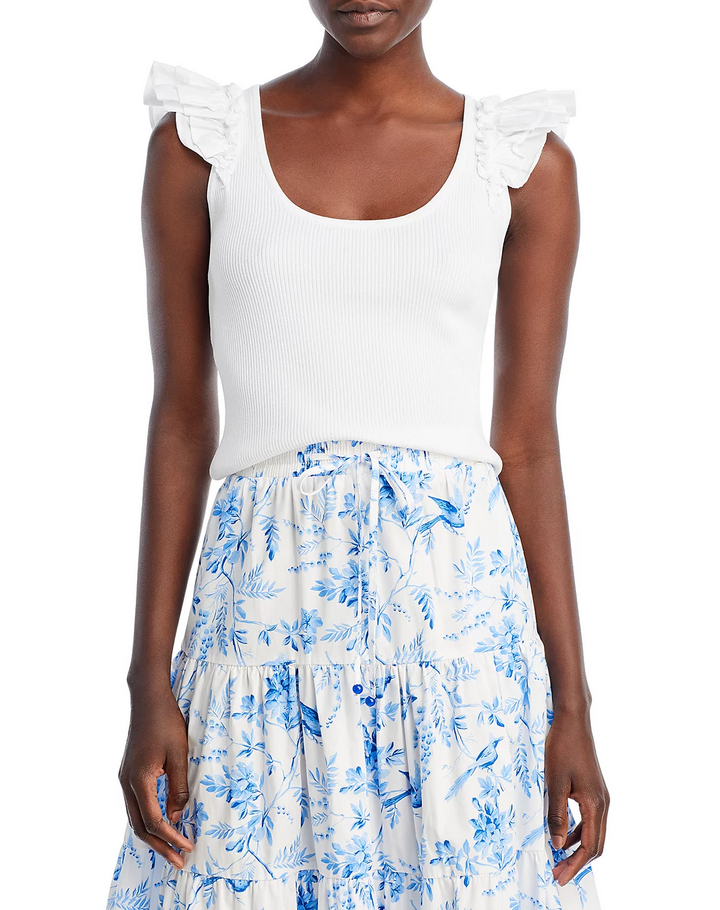 AQUA Ruffled Sleeve Top