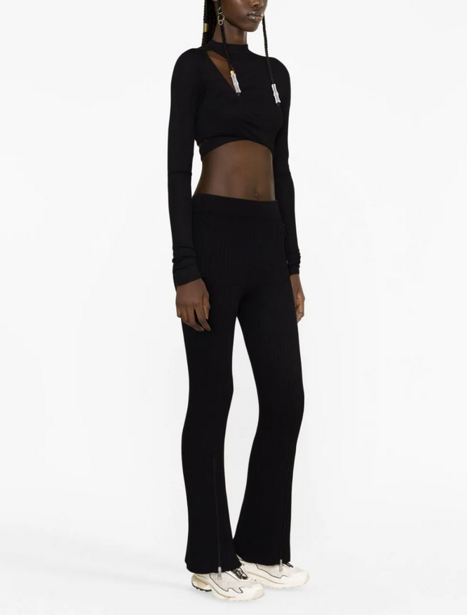 Moncler Ribbed Knit Flare Pants