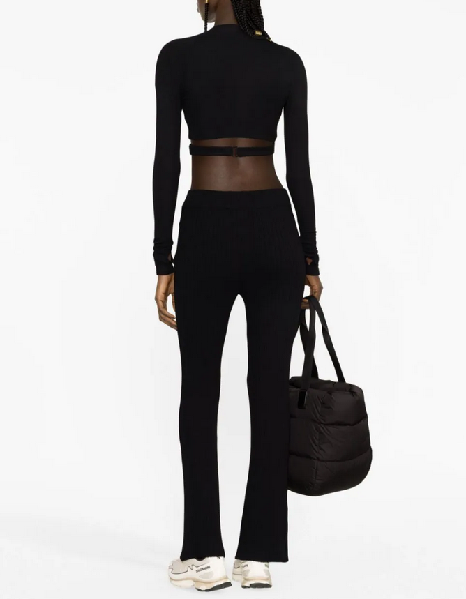 Moncler Ribbed Knit Flare Pants