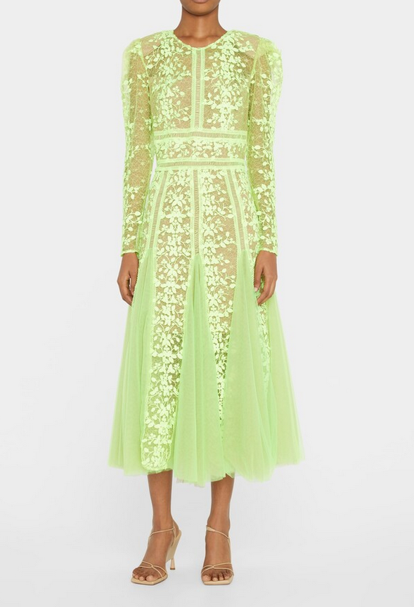 BRONX AND BANCO Megan Lace Midi Dress