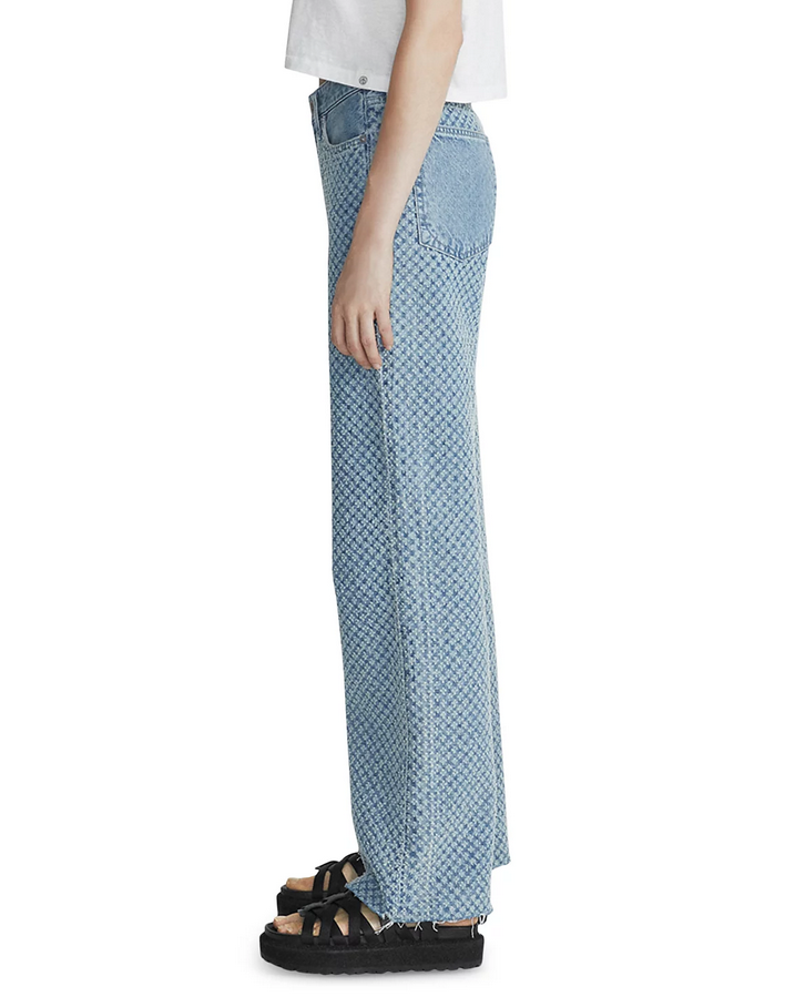 rag & bone Logan Embroidered High Rise Wide Leg Jeans