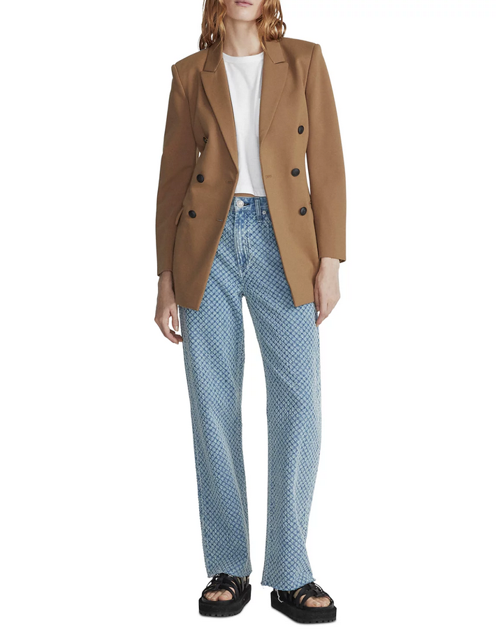 rag & bone Logan Embroidered High Rise Wide Leg Jeans