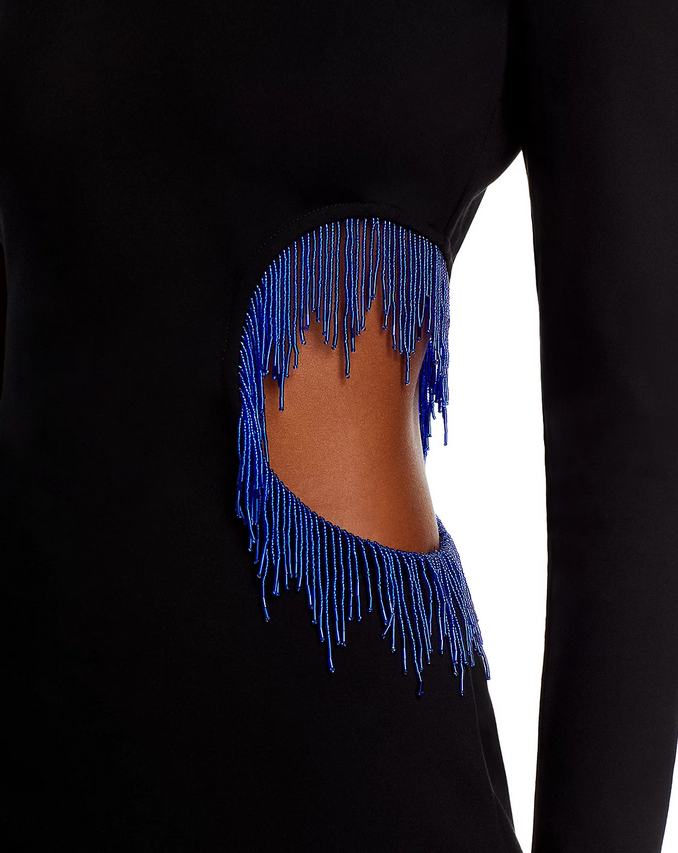 STAUD Kirsten Beaded Mini Dress