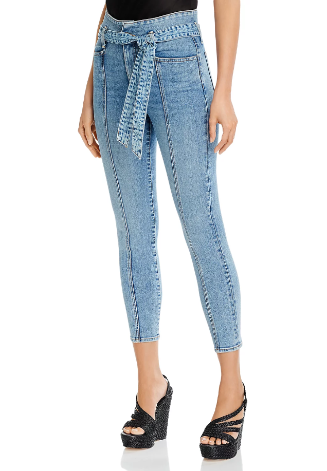 Alice and Olivia Good Belted Skinny Ankle Jeans