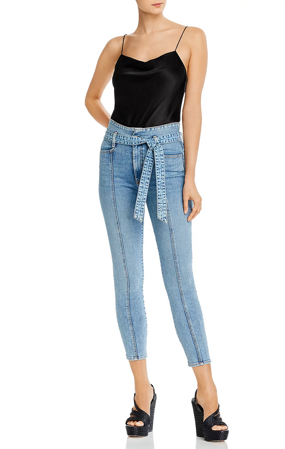 Alice and Olivia Good Belted Skinny Ankle Jeans