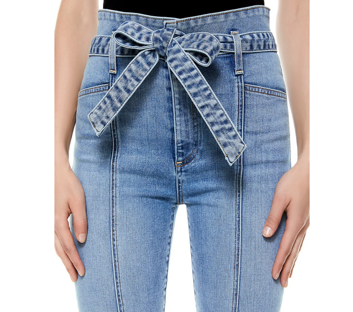 Alice and Olivia Good Belted Skinny Ankle Jeans