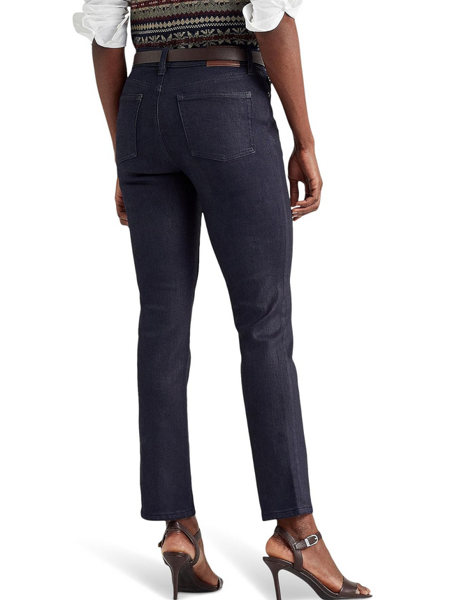 LAUREN Ralph Lauren Coated Mid-Rise Straight Ankle Jeans