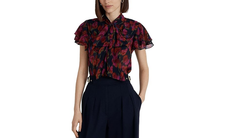LAUREN Ralph Lauren Velayja Short Sleeve Blouse