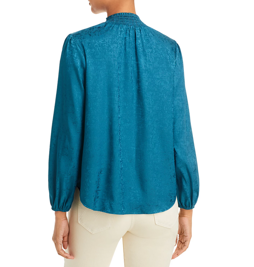 Status by Chenault Smock Neck Jacquard Blouse