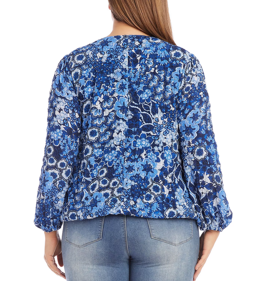 Karen Kane Plus Size Long Sleeve Blouson Top