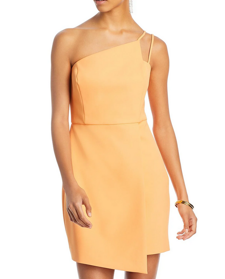 BCBGMAXAZRIA Asymmetric One Shoulder Mini Dress