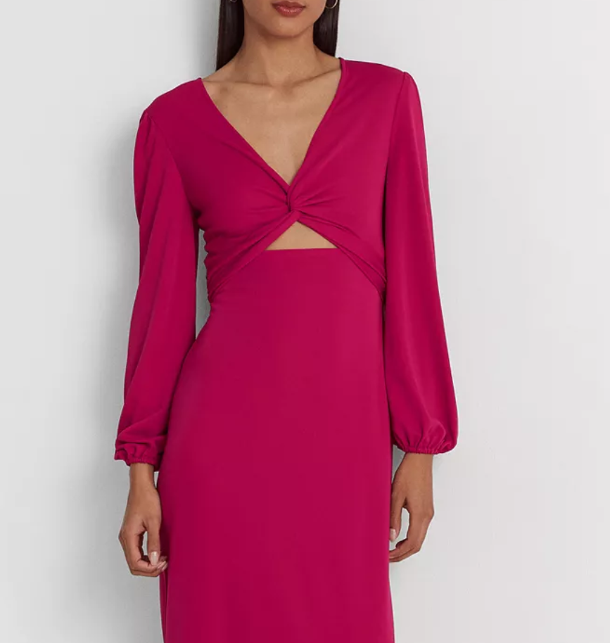 LAUREN RALPH LAUREN Twist-Front Jersey Cutout Dress