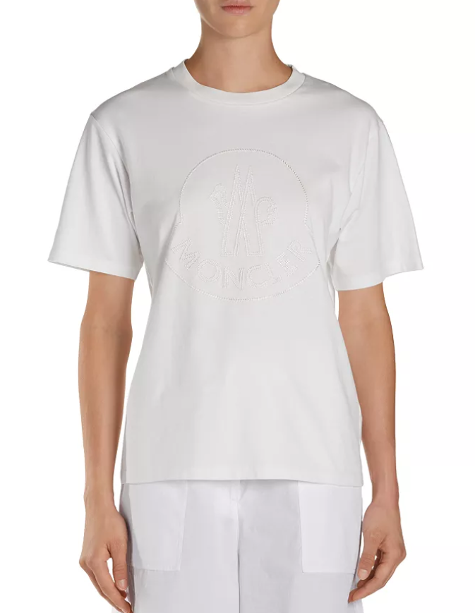 Moncler Logo Embroidered Short Sleeve Tee