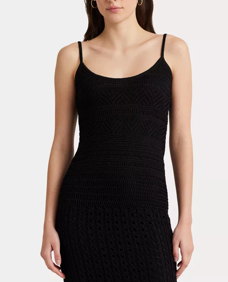 LAUREN RALPH LAUREN Pointelle-Knit Linen-Blend Dress DGFOutlet LAUREN RALPH LAUREN Pointelle-Knit Linen-Blend Dress DGFOutlet