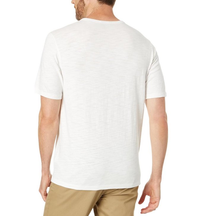 Vince MEN Slub Split-Neck Short Sleeve Tee