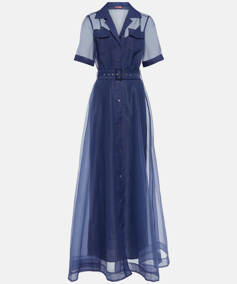 STAUD Millie Organza Maxi Shirtdress