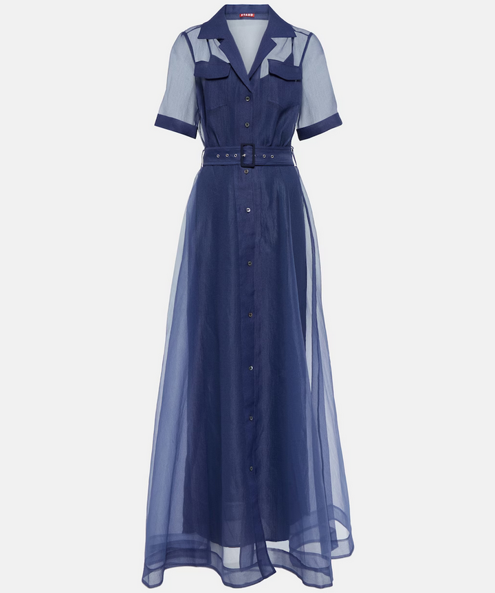 STAUD Millie Organza Maxi Shirtdress