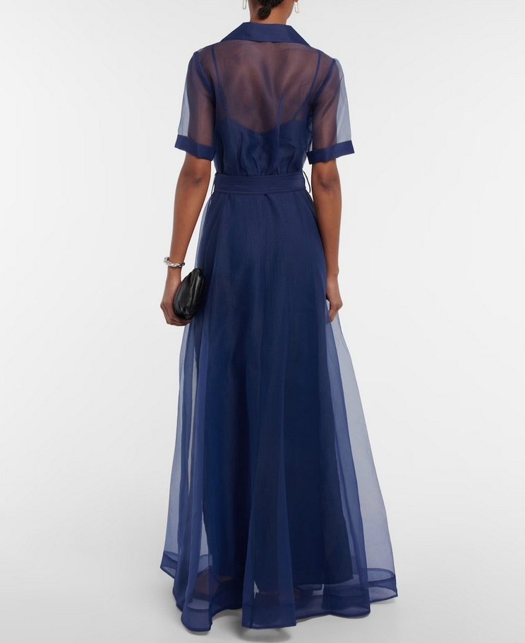 STAUD Millie Organza Maxi Shirtdress