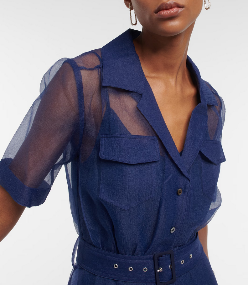 STAUD Millie Organza Maxi Shirtdress