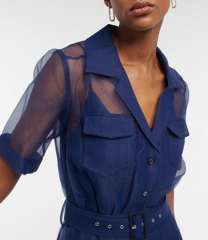 STAUD Millie Organza Maxi Shirtdress