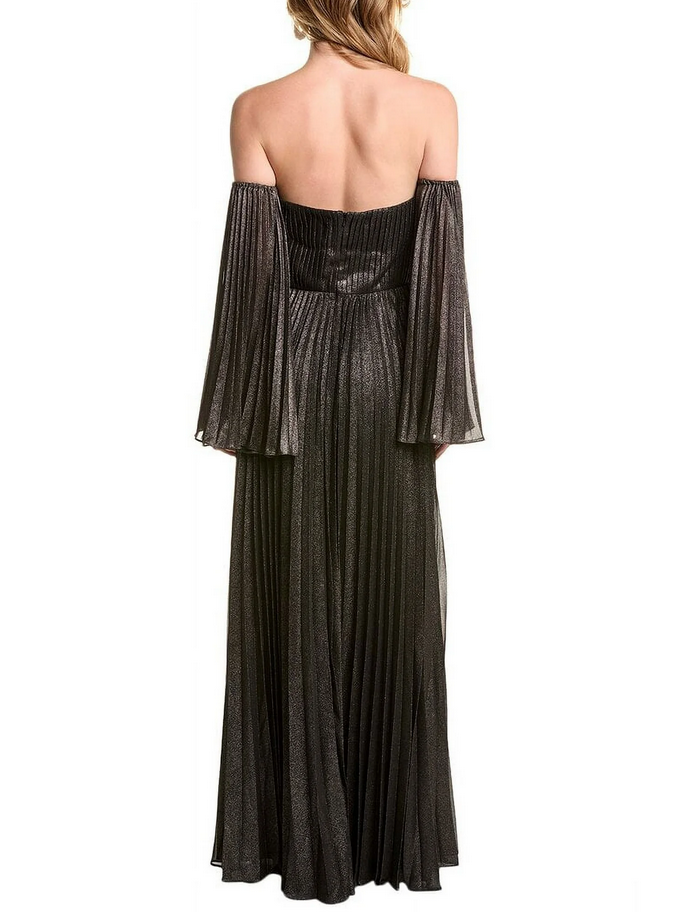 Zac Posen Off The Shoulder Pleated Gown