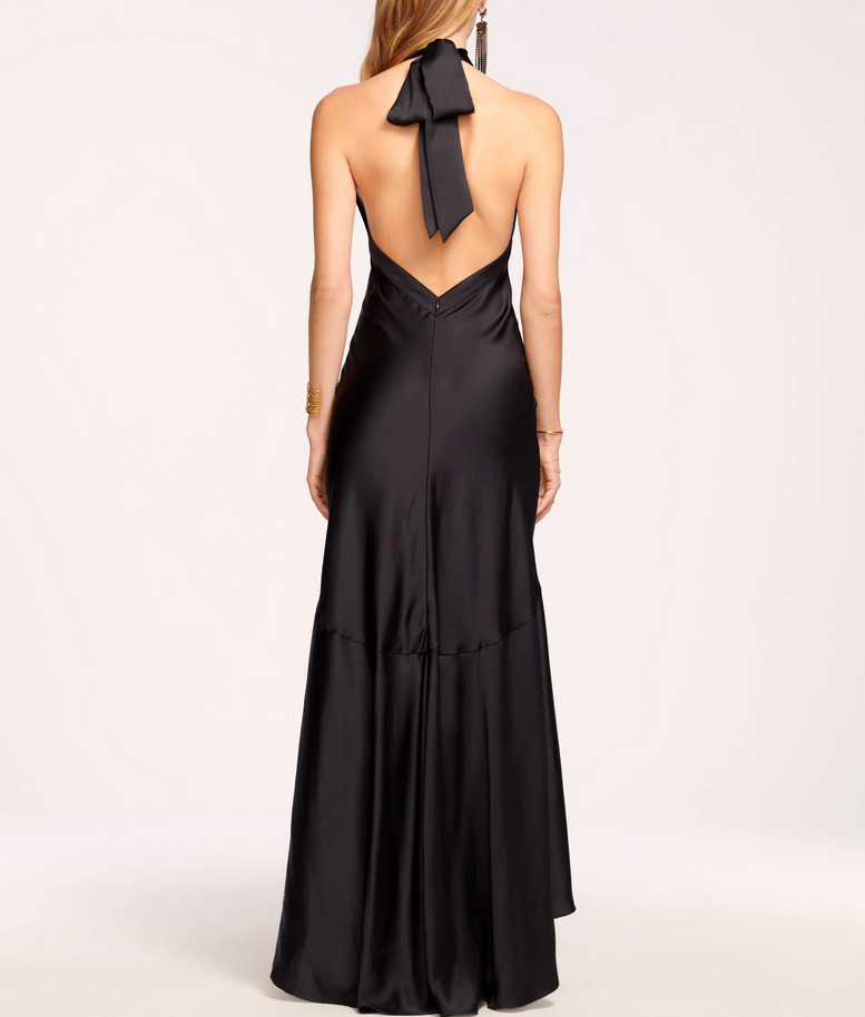 Ramy Brook Tera Ruffled Halter Gown