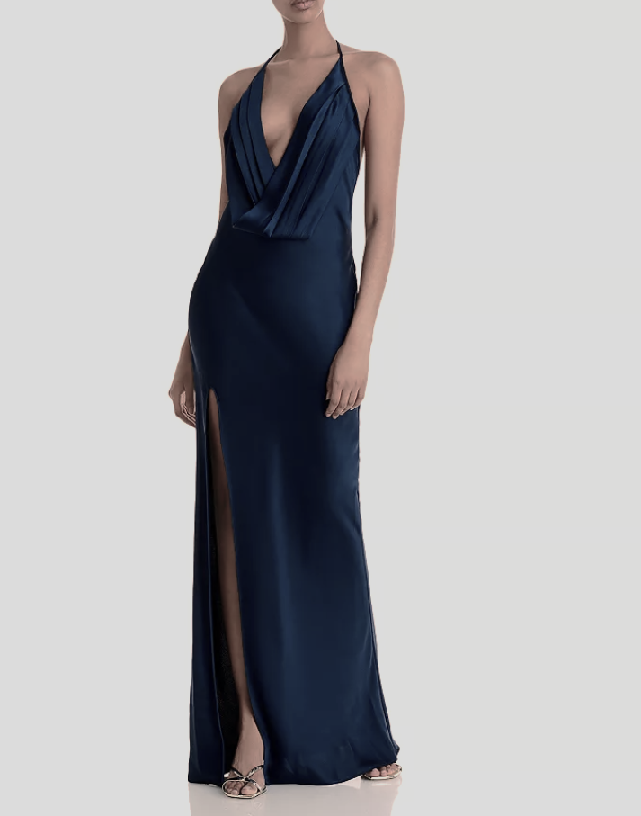 Ramy Brook Valentina Plunging Halter Gown