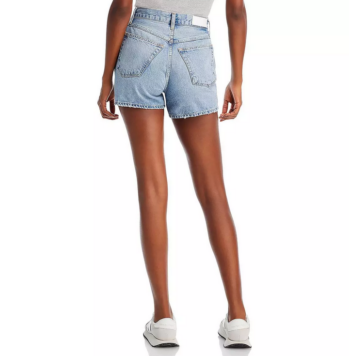 RE/DONE The Midi High Rise Denim Shorts