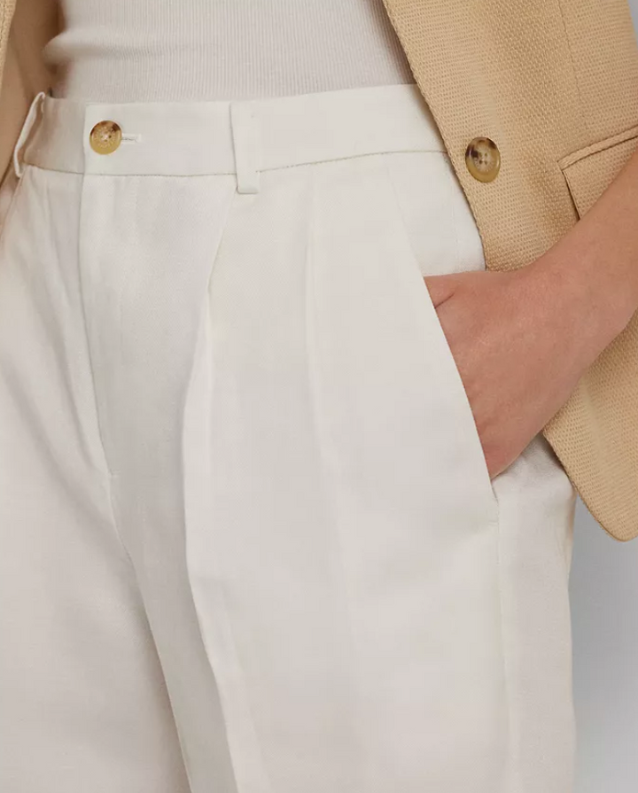 LAUREN RALPH LAUREN Linen-Blend Twill Ankle Pants