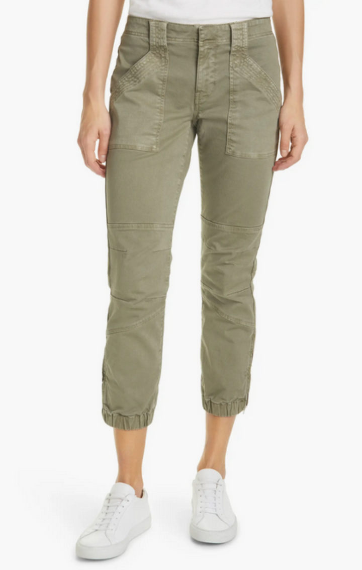 FRAME Banded Hem Moto Pants