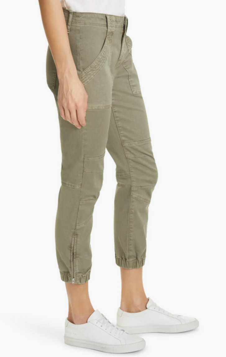 FRAME Banded Hem Moto Pants