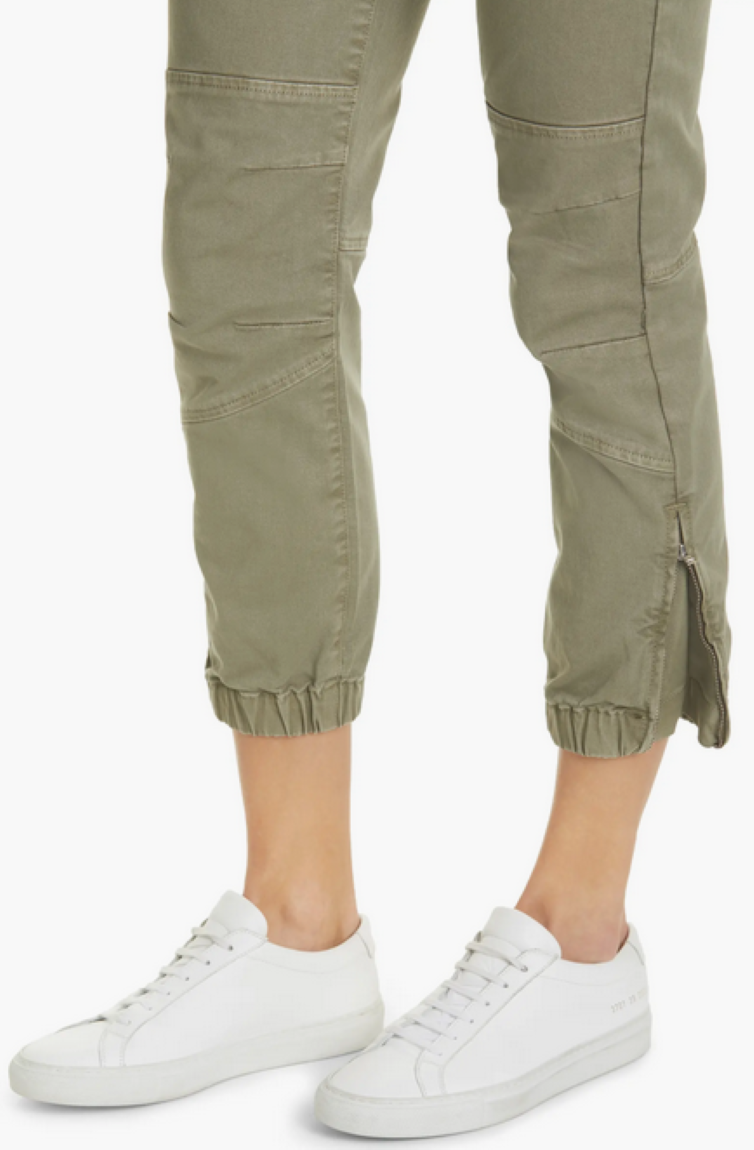 FRAME Banded Hem Moto Pants
