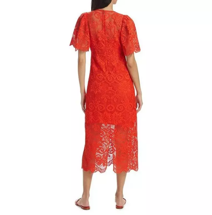 RHODE Eda Lace Midi Dress